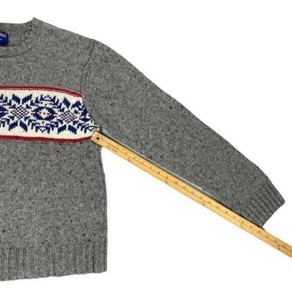Aeropostale Sweater Men XL Gray Chunky Knit Crew Neck Fair Isle Bohemian Holiday - Picture 13 of 16